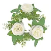 Anneau de bougie de fleurs décoratives, couronne artificielle, diamètre extérieur 8 pouces, Boho pour