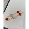 Ontwerper Van Clover Armbanden Clover VAN Merk Stud Oorbellen Liefde Rood Hart Rose Gouden Oorbellen Oorbel Oorringen Ketting Armband Armbanden Juweel