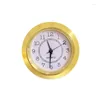 Accessoires d'horloges, horloge à insertion ronde 38MM, mécanisme de mouvement à QUARTZ intégré, ajustement/insertion de garniture dorée, tête de bricolage