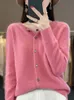 Womens Sweaters Moda Primavera Outono Feminino Oneneck 100% Merino Wool Sweater Mulheres Malha Cashmere Cardigan Básico Malhas Roupas Tops 231216