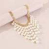 Chaînes élégantes multi-couches fausses perles collier ras du cou pour femmes bijoux fantaisie imitation colliers de mariage