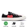 Hurtownia Kobiety Mężczyźni Mężczyźni 1970. Projektowanie buty płócienne OG Classic Commes des Garcons X Chucks Taylors Mid White Black Red Low Top Vintage Sneakers Flat Casual Treakers