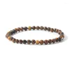 Strand Adjustable Mini Natural Stone Lava Tiger Eye & Bangle For Women Men Chakra Beads Braided Bracelet Charm Jewelry