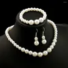 Collier boucles d'oreilles ensemble bijoux accessoires fiançailles mariage perle Bracelet mariée