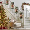 Decorative Flowers The Cordless Prelit Stairway Trim Christmas Large Door Wreaths For Front Outside Wreath Valentine Welcome