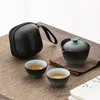 Wine Glasses Portable Outdoor Travel Tea Set Ceramic Porcelain Kung Fu Teaset Teaware Gaiwan Antiscalding 1 Pot 2 Cups Teapot Infuser 231216