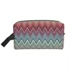 Borse per cosmetici Moda multicolore a zigzag da viaggio da toilette da donna Borsa per trucco Boho Chic Kit Dopp per riporre la bellezza