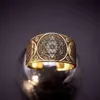 Vintage archange Metatron guerrier chevalier ange de vie sceau anneaux réglables pour hommes salomon kabbale anneau amulette esthétique 2807