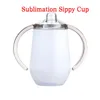 Water Bottles 80pcs/Lot 9oz Sublimation Sippy Tumbler Mug Cup Training Glass 2-Wall Stainless Steel Vacuum Insulated