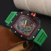 Relógio masculino com exibição de data, relógio masculino de alta qualidade com pulseira de borracha, caixa de 40mm, relógio esportivo aéreo