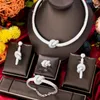 Necklace Earrings Set Missvikki Luxury 4PCS African Knots Earring Bangle Ring For Women Bridal Wedding Accessories