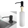 Dispenser di sapone liquido Lozione per lavello da cucina Testa in acciaio inossidabile Girevole a 360° ABS Bagno Nero