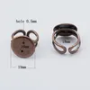 Регулируемая основа для кольца на палец Beadsnice, безель, кольцо-заготовка с плоской подушечкой 16 мм, латунь, уникальные ювелирные изделия, изготовление цельного кольца ID 81302379
