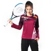 T-shirty na świeżym powietrzu T-shirt Badminton T-shirt sportowy koszulka z długim rękawem Kobiety Kobiety ping pong koszule trening treningowy Badminton Trening 231216