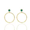 luxury jewelry women designer errings gold malachite hoop huggie ins fashion earrings and diamond clavicle chain jewelry suits186A