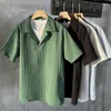 Mens Casual Shirts 2024 Spring Long Sleeve Shirt For Men Fashion Designer Pinstripe Button Up Lapel Mature Korean Clothes Q31