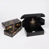 Sacchetti per gioielli Cassetta postale personalizzata Imballaggio in carta nera Scatole postali in cartone ondulato con flauto E