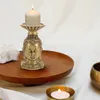 Candle Holders Buddha Statue Candles Birthday Decoration For Girl Desktop Tea Light Lights LED Resin