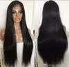 Full spets PU runt peruk 9a Silkeslen Straight Indian Virgin Human Hair Swiss Spets med tunn hudomkryggare peruker för svart kvinna Fast Express -leverans