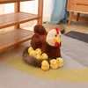 Animaux en peluche en peluche cygne poussin famille peluche jouet cygne poulet mère cygne poulet bébé animaux réalistes poupée en peluche avec nid enfants cadeau réconfortant 231216