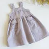 Mädchen Kleider 1-6Y Mädchen Kleid Kinder Kleidung Sommer Baumwolle Lose Taschen Baby Ärmellose Mode Prinzessin Casual Kinder