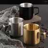 Vingglasögon Tumbler Kaffekopp Mjölk Travel Espresso Mug Isolated Mugs Rostfritt stål för hemmet