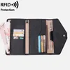 Plånböcker läder multi-kort plånbok multifunktionell passpås bärbar flygplan biljettskyddsficka påse