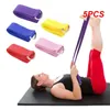 Faixas de resistência 5 pcs esportes yoga cintas duráveis algodão exercício ajustável dring fivela estiramento pilates cinto fitness 231216