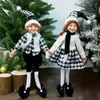 Dekoracje świąteczne 2 szt. Świąteczne elf para dekoracja lalki dom domowy wystrój choinki ozdoby ozdoby elves wspaniały rok zabawki Navidad Natal 231216