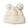 Berets Woolen Hat Winter Headwear Women's Plush Windproof Beanie With Cartoon Ear Decor Thick Warm Anti-slip High-quality