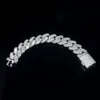 Hip Hop Jewelry 24mm Baguette D Color VVS Moissanite 925 Silver Iced Out Miami Cuban Link Armband