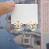 Stud Earrings JICAI Zircon Flower Pearl For Women Cute Jewelry Fashion Ladies Eardrop Summer Wedding Party Decoration 2023