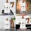 Caffettiere Macchina per caffè espresso Moka Macchina italiana Geyser in alluminio Bollitore per latte Fornello per caffè classico Filtri 150300ml 231216