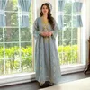 Vêtements ethniques Soirée Islam Robe Musulmane Paillettes Y2K Abaya Islamique Dubaï Broderie Robe À Manches Longues Caftan