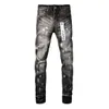 Purple Brand jeans with American high street distressed paint