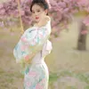 Etniska kläder kimono studiopografi mode po art gud flicka robe kvinna