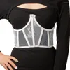 Ceintures élastiques filles taille réglable Corset couleur unie dentelle fleur femmes ceinture