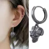 Boucles d'oreilles créoles MXME Vintage, imitation mouton, Halloween, pour femmes et hommes, bijoux squelette suspendu, anneau d'oreille rétro