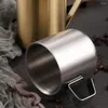 Vinglas i rostfritt stål kopp frukost metall kaffemuggar mjölk