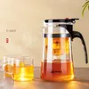 Bouteilles d'eau GIANXI théière avec infuseur verre épaissi résistant à la chaleur théière un bouton filtrage séparation bouilloire cafetière 231216