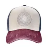 Ball Caps Hip Hop Flower Of Life Sacred Geometry Star Cluster Baseball Distressed Denim Sun Cap Mandala Religious Soft Hat