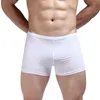 Cuecas de seda gelo briefs homens boxers troncos estiramento roupa interior baixa ascensão shorts u convexo bolsa calcinha ver através de lingerie