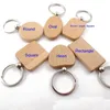 Blank Round Rectangle Wooden Key Chain DIY Promotion Customized Wood keychains Key Tags Promotional Gifts278R