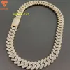 15 ملم Sier Hip Hop Jewelry Miami Style Men Necklace Iced Out Moissanite Cupan Rink Chain