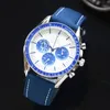 Nouveau classique pour hommes Sports Watch Luxury Watch Quartz Movement Chronograph Chronograph Watch Black Side Omega Hordepice