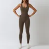 Lu Lu Lemons Womens Jumpsuits Outfits ärmlös nära passande dans en bit yoga jumpsuit långa byxor andningsbara