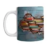 Mugs 3D Bookshelf Mug Effect Books Cool Birthday Christmas Gifts For Him Her White Ceramic 11oz Cups Clear