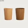 Avfallsbackar Creative Wood Trash Can Round Simple Cleaning Tools Garbage Home WasteBasket Badrum BIN Kök förvaring 231216