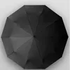 Parapluies de luxe en bois massif, Style d'affaires, pliage automatique, pare-soleil Anti-UV, poignée de parapluie, revêtement de colle noire, grand