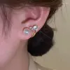 Boucles d'oreilles en argent pour femmes, Clips d'oreille en perles, strass, cristal, luxe, bijoux à la mode, cadeau de fête